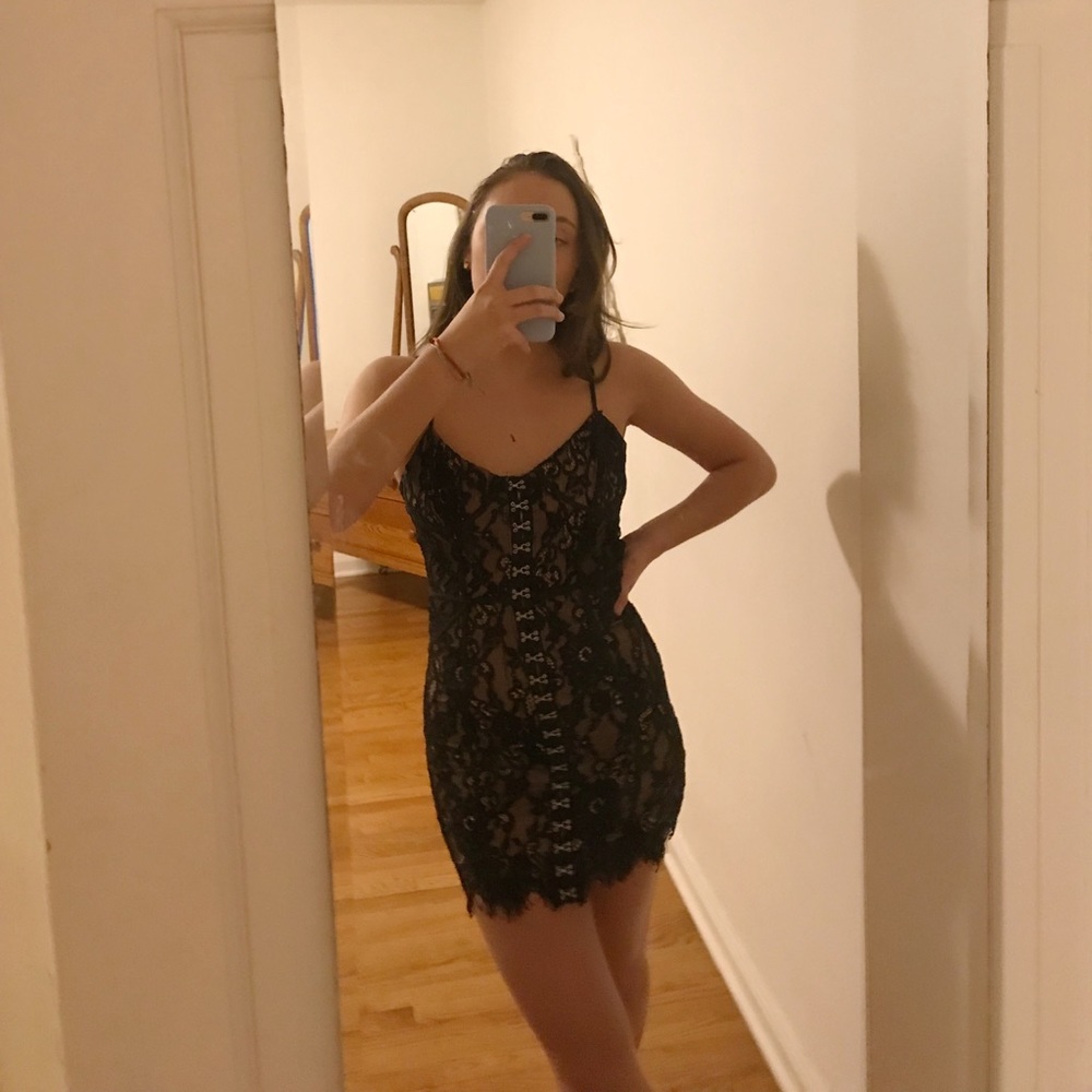 Tobi Black Lace Bodycon Dress